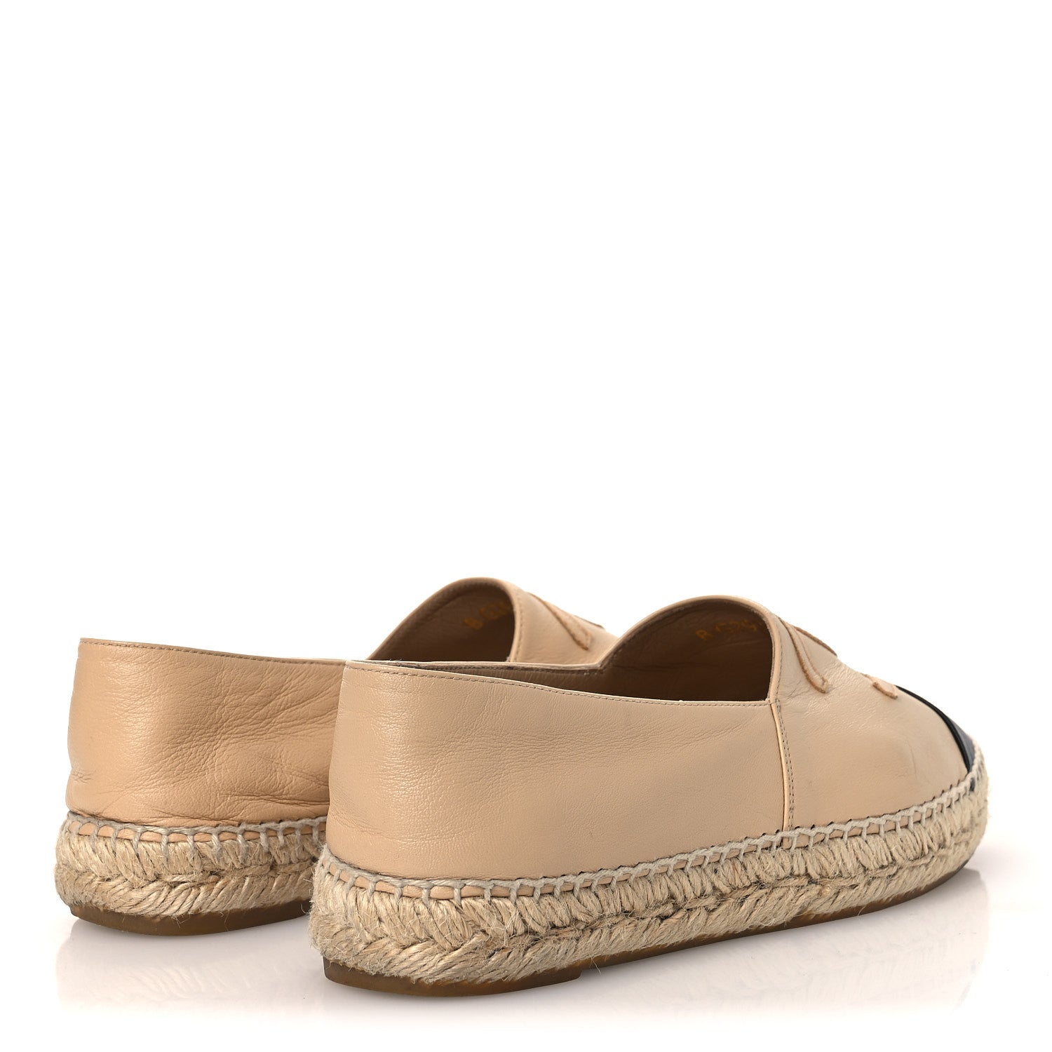 Lambskin CC Espadrilles 37 Beige Black