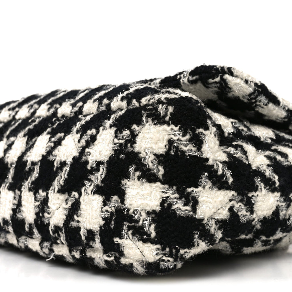 Chanel Tweed Quilted Maxi Chanel 19 Flap Black Ecru White