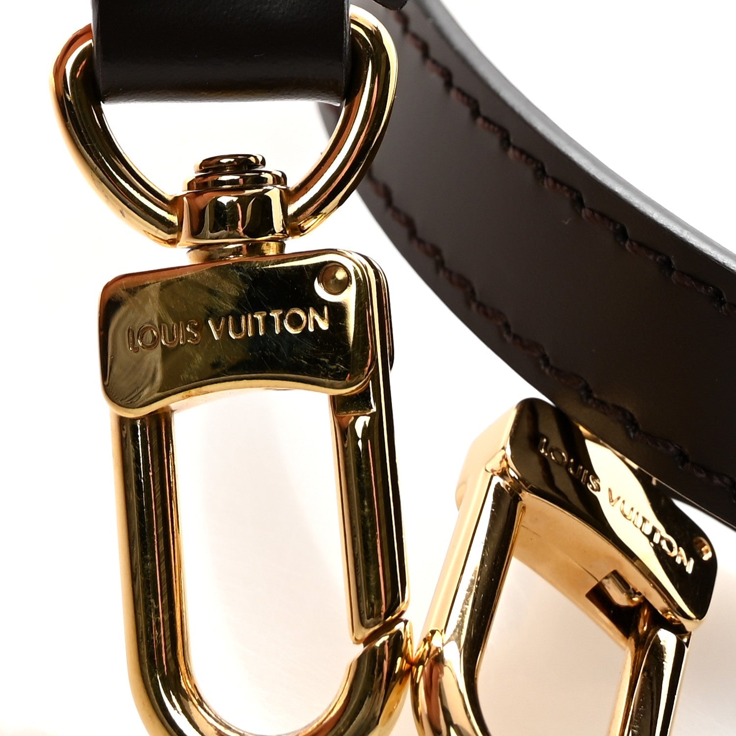 Louis Vuitton Calfskin 16mm Adjustable Shoulder Strap Ebene