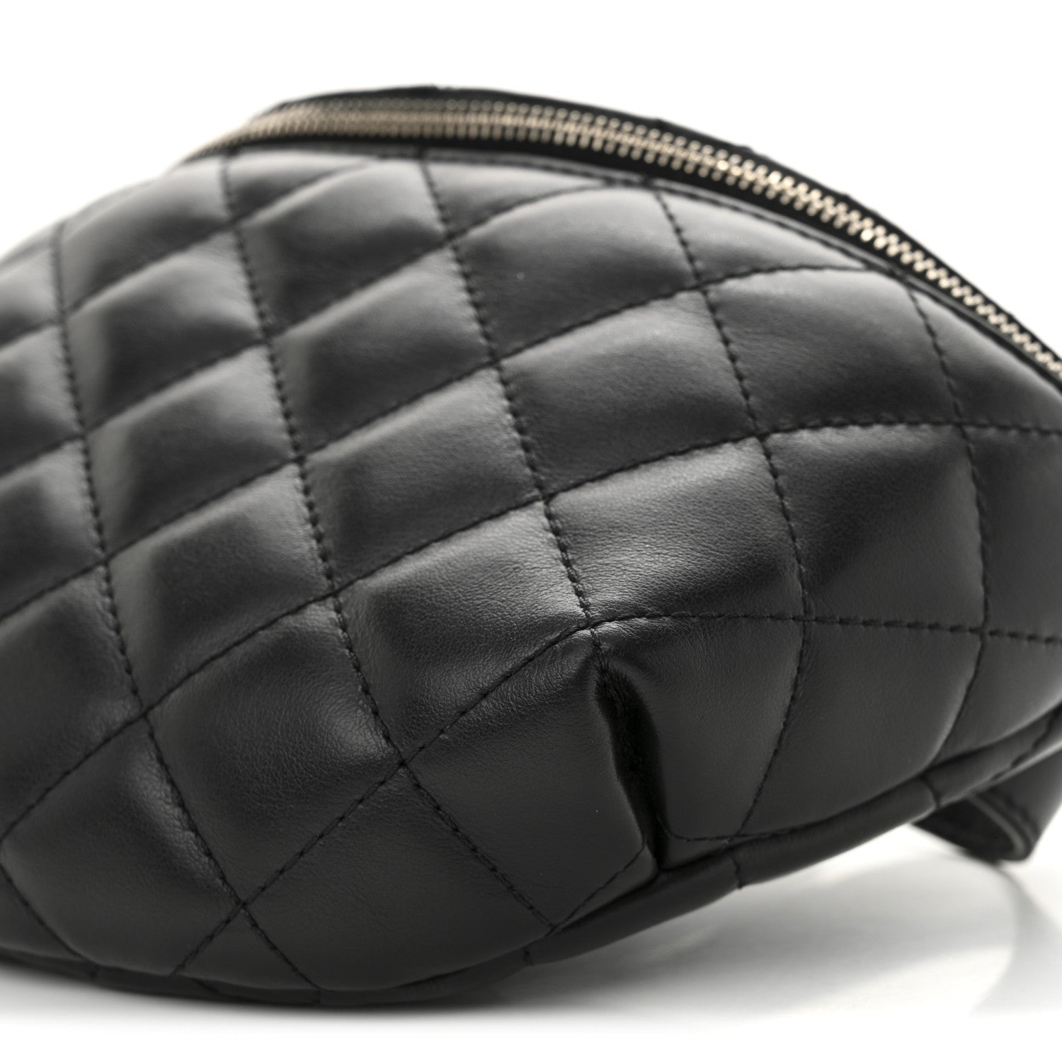 Chanel Calfskin Quilted Uniform Waist Belt Bag Black