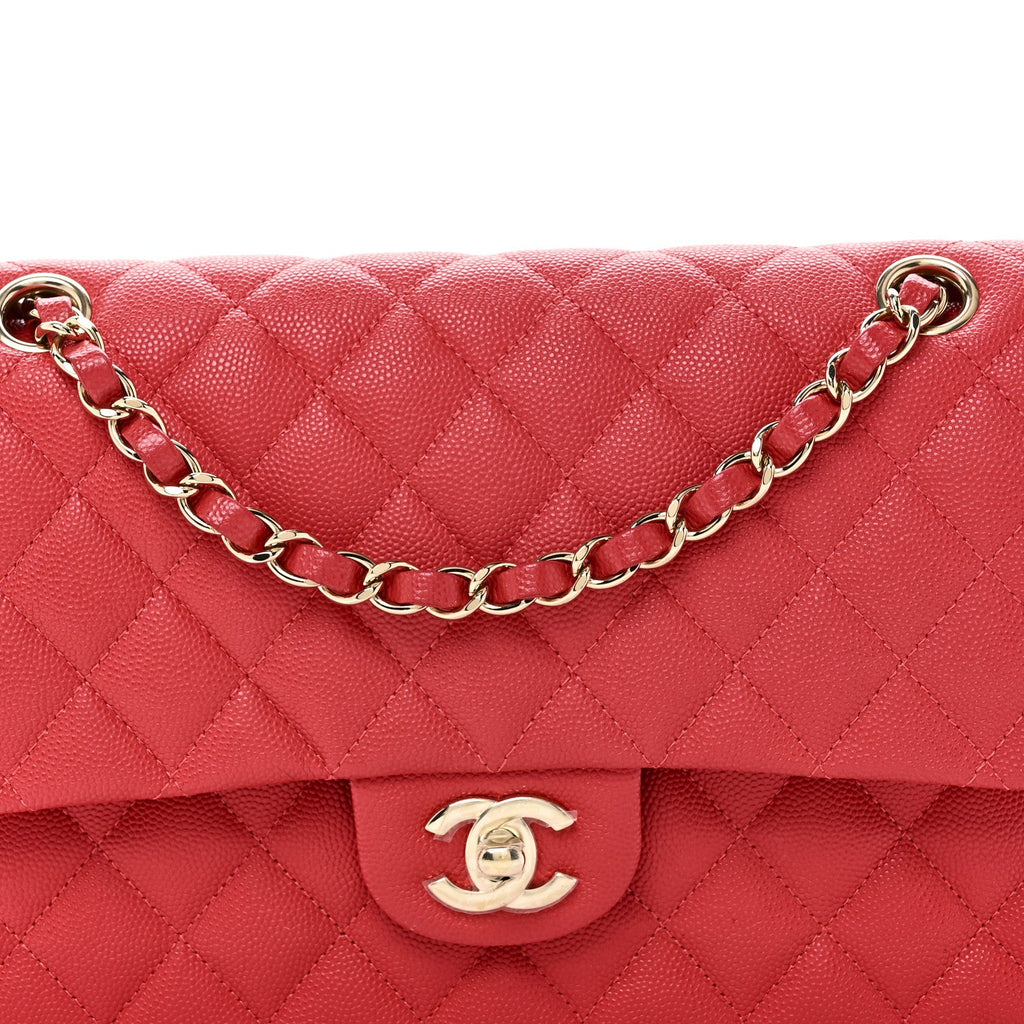 Chanel Caviar Quilted Medium Double Flap Red