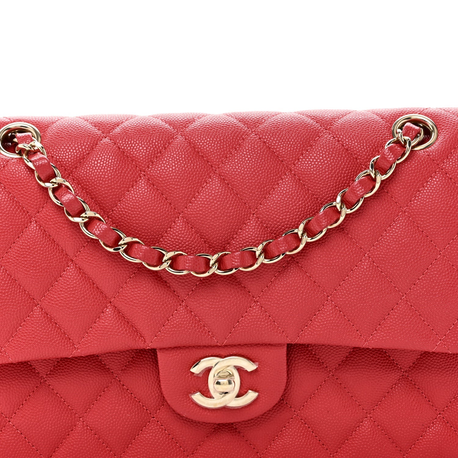 Chanel Caviar Quilted Medium Double Flap Red