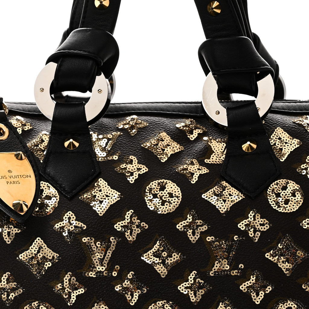 Louis Vuitton Monogram Sequins Eclipse Speedy 28 Gold