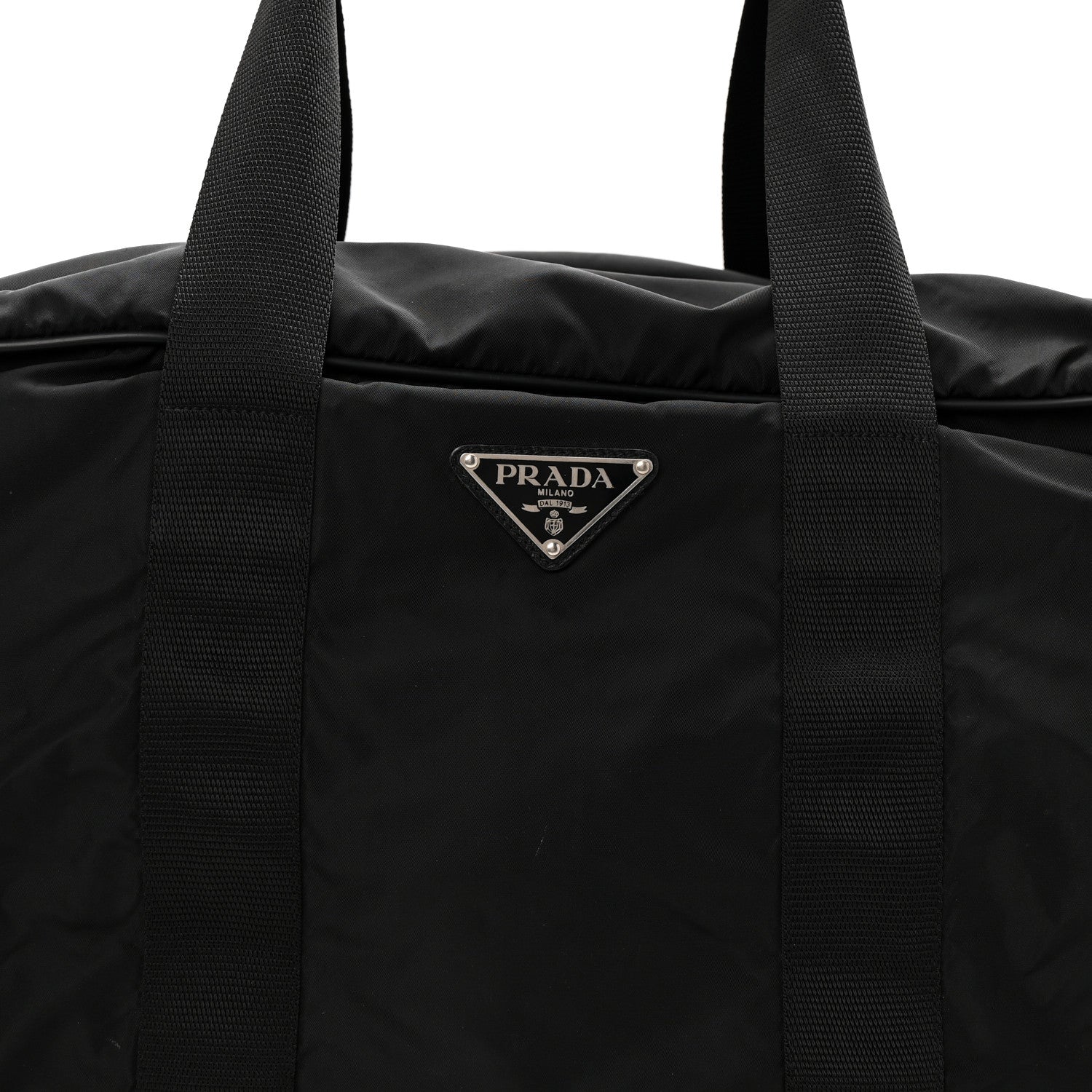 Prada Tessuto Nylon Saffiano Viaggio Duffle Black