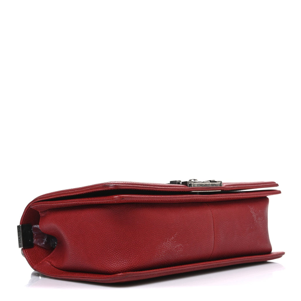 Chanel Caviar Quilted Medium Boy Flap Red