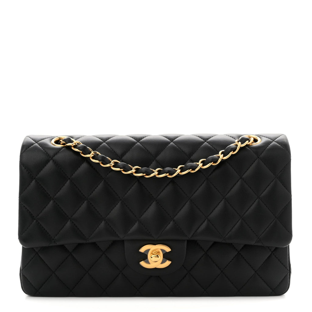 Chanel Lambskin Quilted Medium Double Flap Black