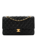 Chanel Lambskin Quilted Medium Double Flap Black