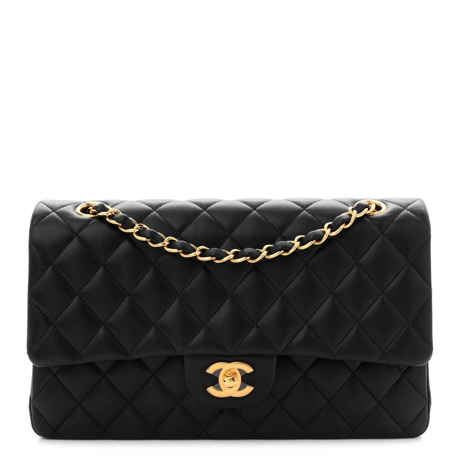 Chanel Lambskin Quilted Medium Double Flap Black