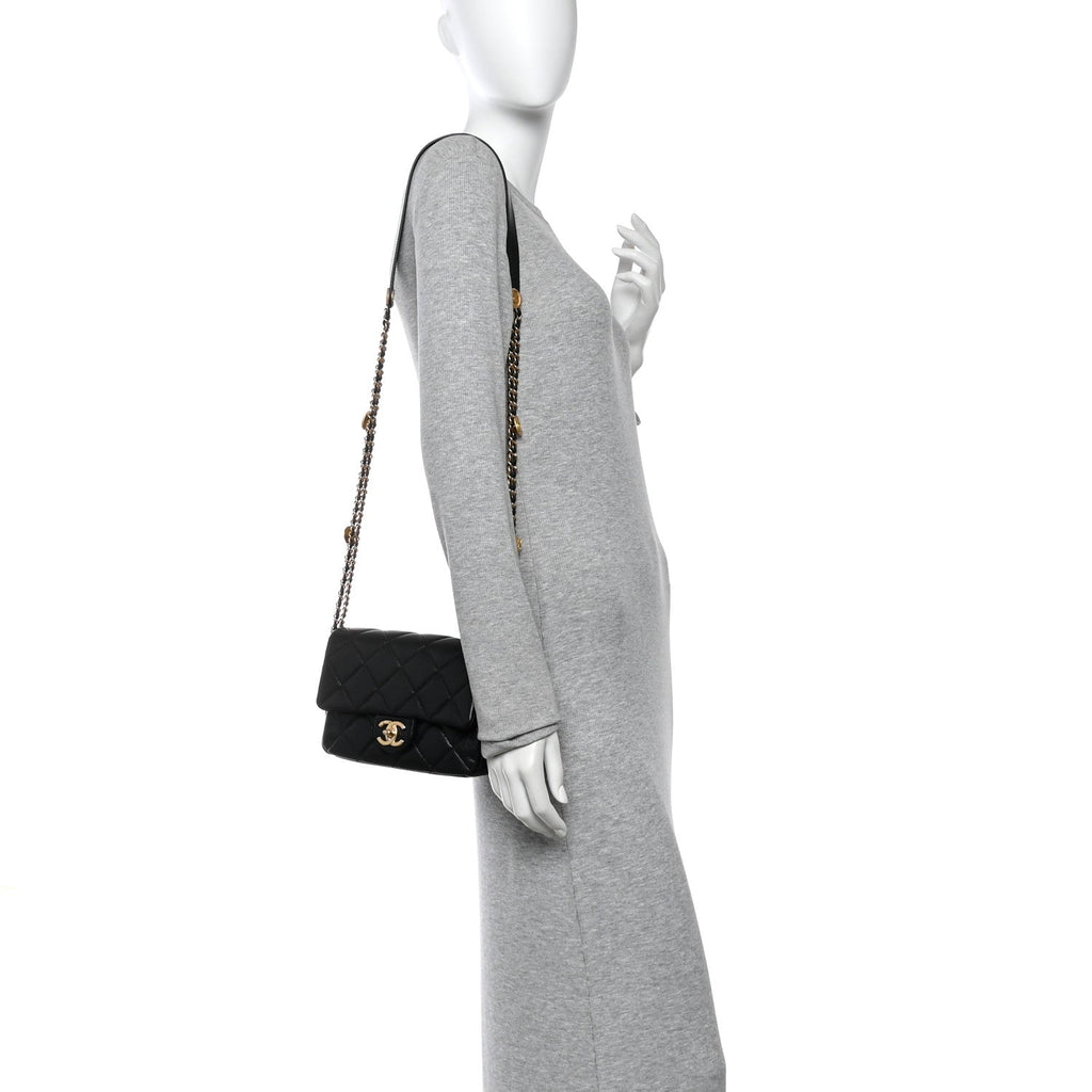 Chanel Caviar Quilted Small Twist Your Buttons Flap Black
