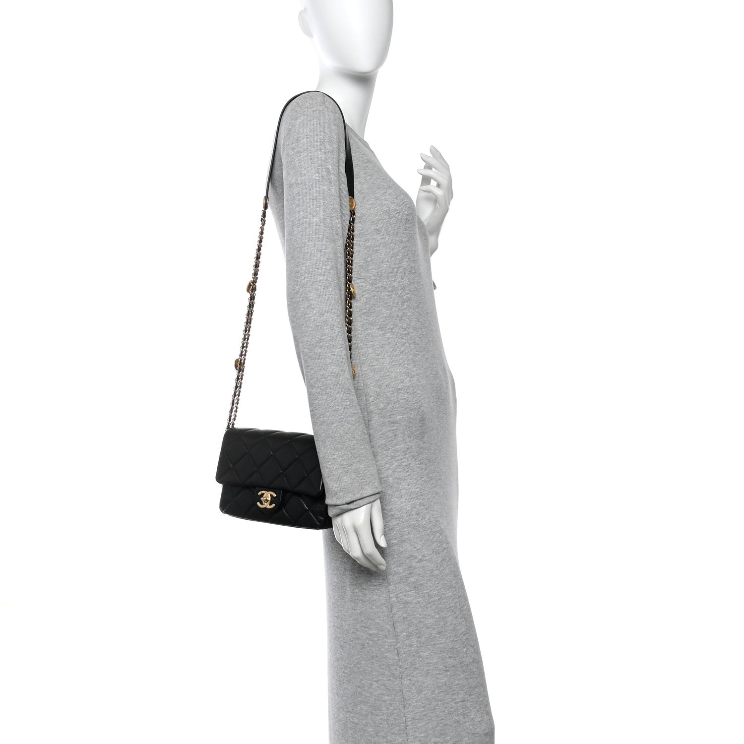 Chanel Caviar Quilted Small Twist Your Buttons Flap Black