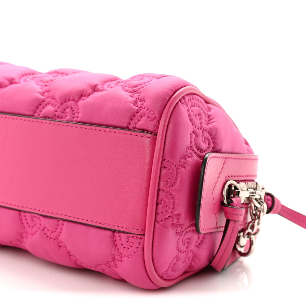 Gucci Nylon Calfskin Enamel GG Matelasse Mini Bowler Bag Lovely