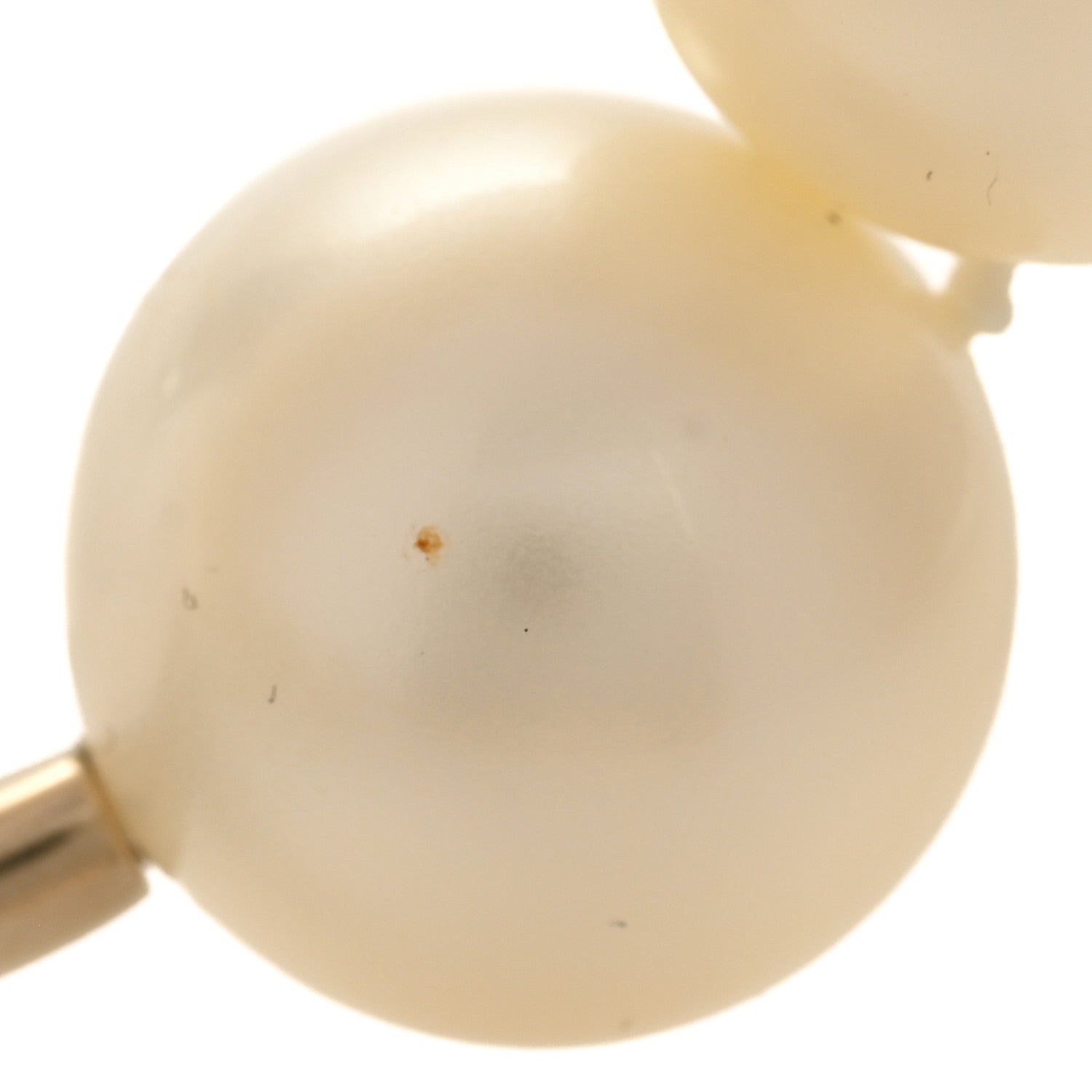 Metal Giant Pearl Choker Necklace Gold White