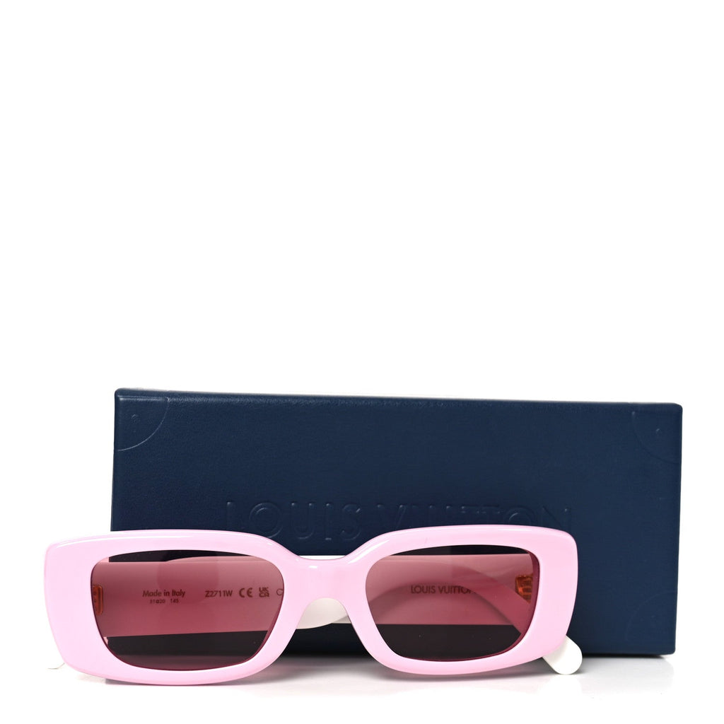 Louis Vuitton LV X TM Acetate Monogram Multicolor Cat Eye Sunglasses Z2711W Rose White