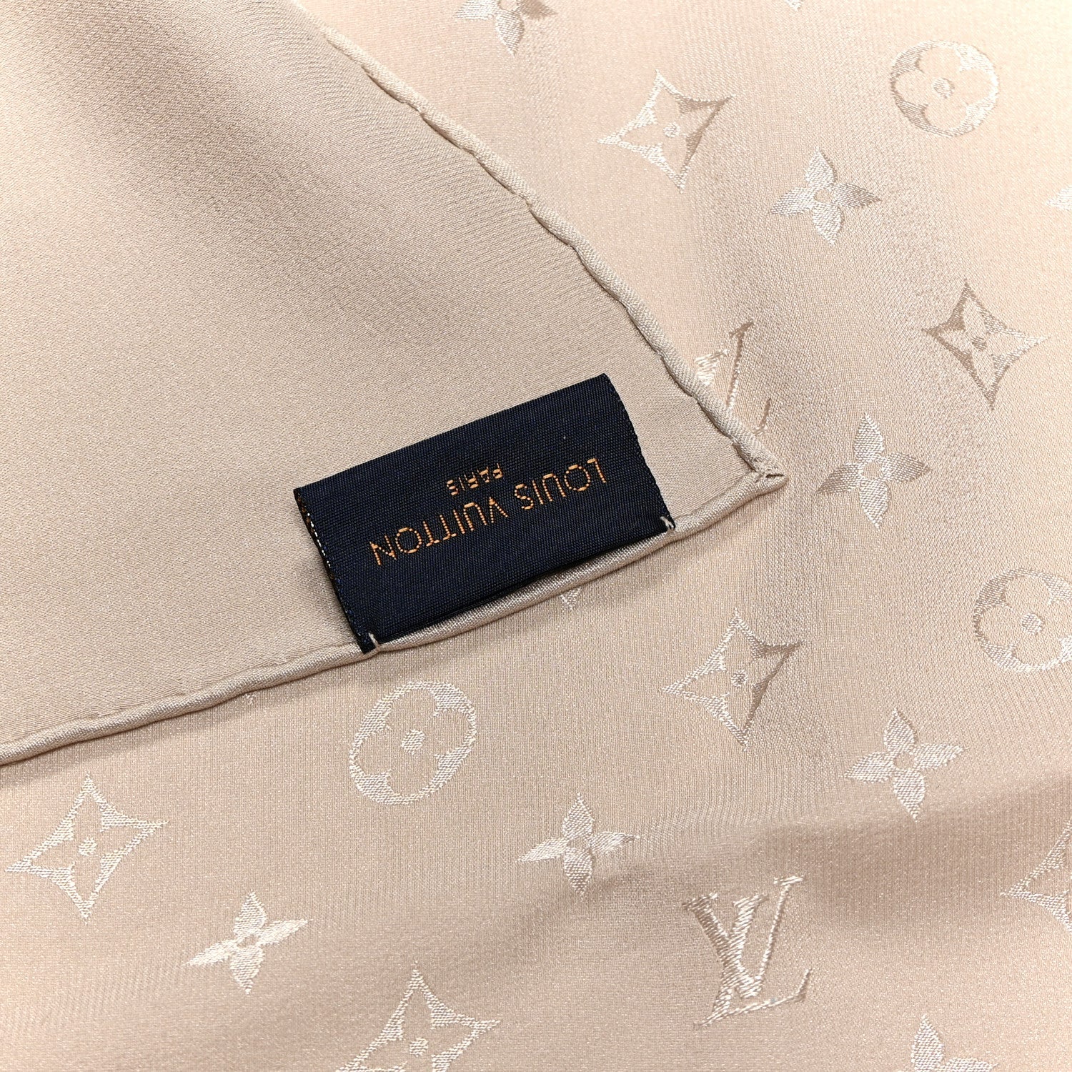 Louis Vuitton Silk Monogram Shawl Beige