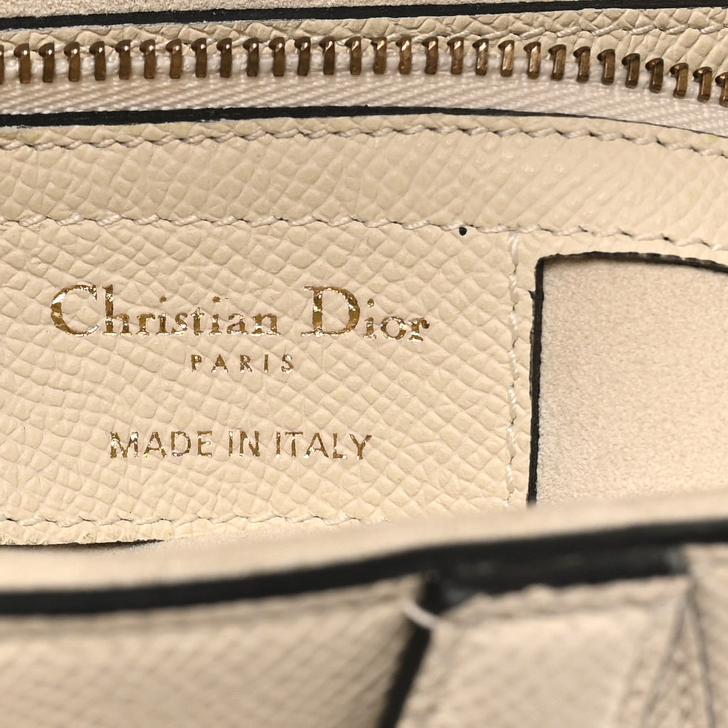 Christian Dior Grained Calfskin Saddle Bag With Strap Latte
