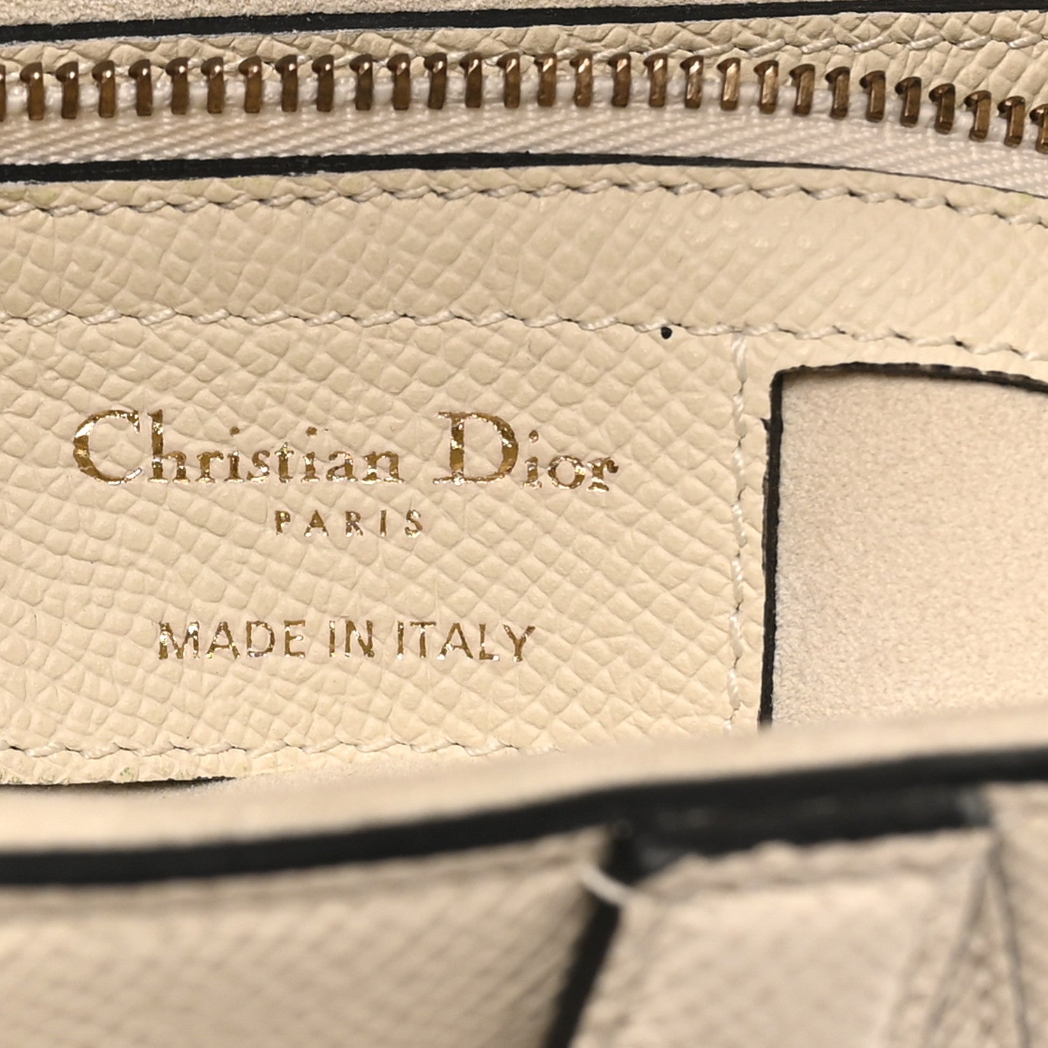 Christian Dior Grained Calfskin Saddle Bag With Strap Latte