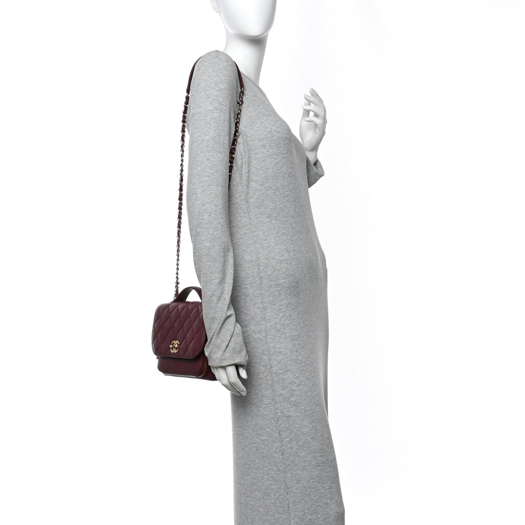 Chanel Caviar Quilted Small Business Affinity Flap Burgundy