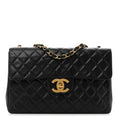 Chanel Lambskin Quilted XL Jumbo Single Flap Black