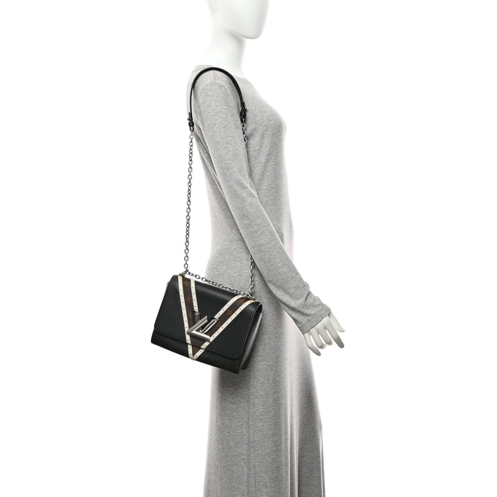Louis Vuitton Epi Monogram Twist Shoulder Bag MM Black