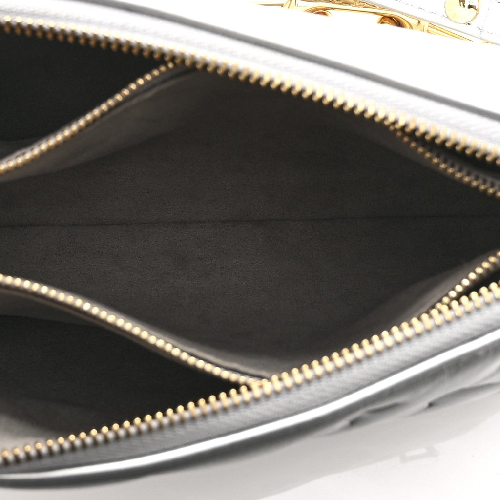Louis Vuitton Lambskin Embossed Monogram Coussin BB Silver