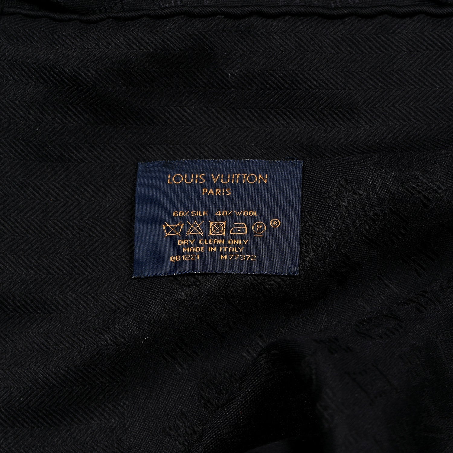 Louis Vuitton Silk Wool Monogram Evermore Shawl Black