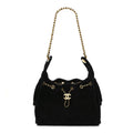 Chanel Suede Quilted Small Chanel 25 Handbag Black
