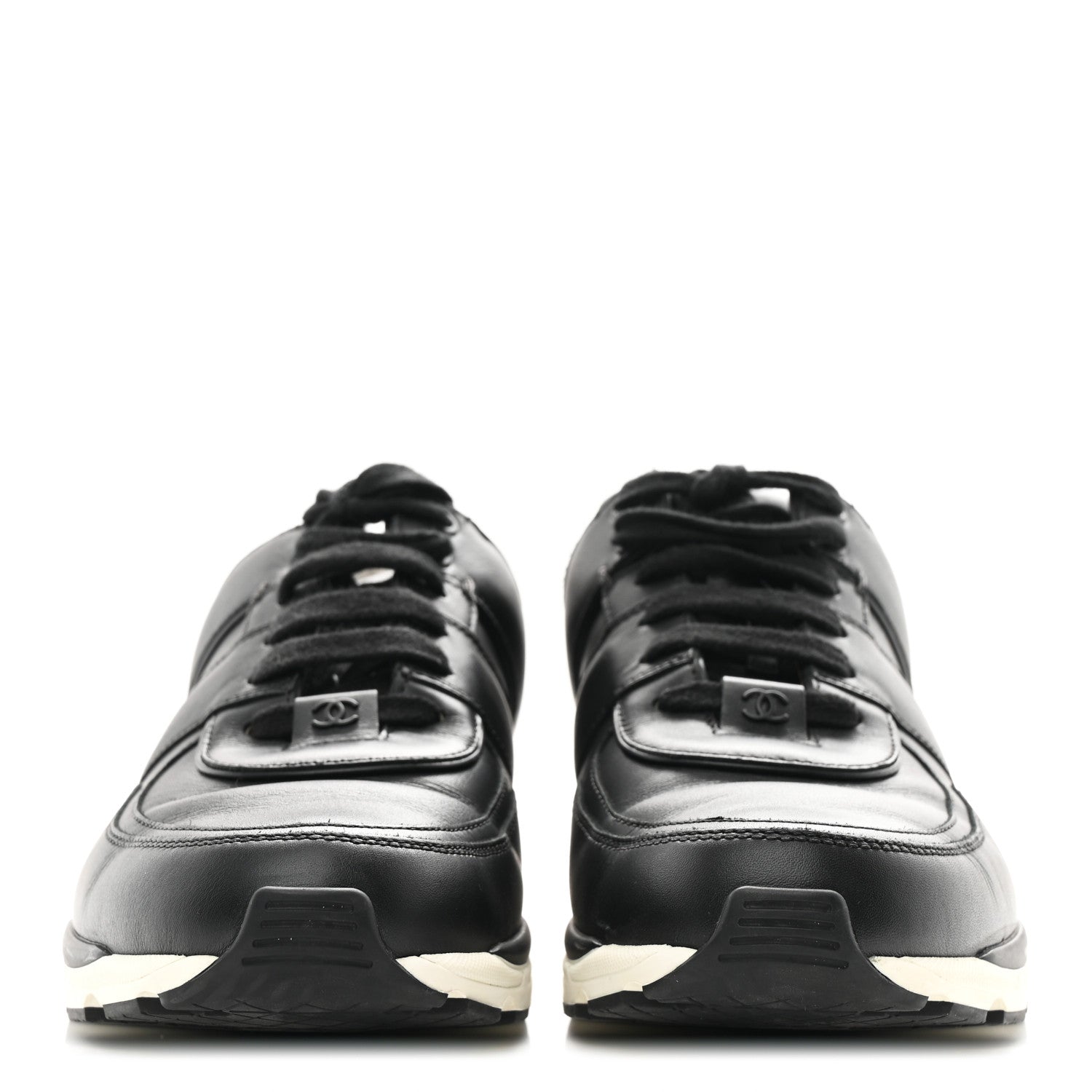Calfskin Tweed CC Sneakers 41 Black White