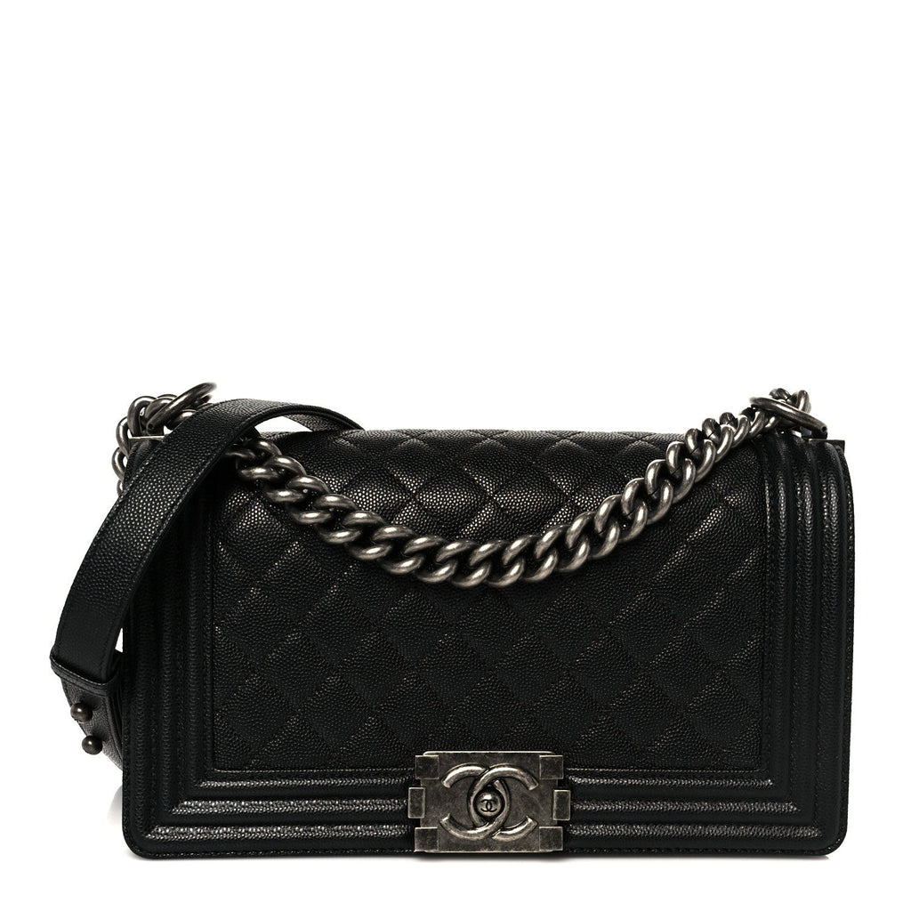 Chanel Caviar Quilted Medium Boy Flap Black