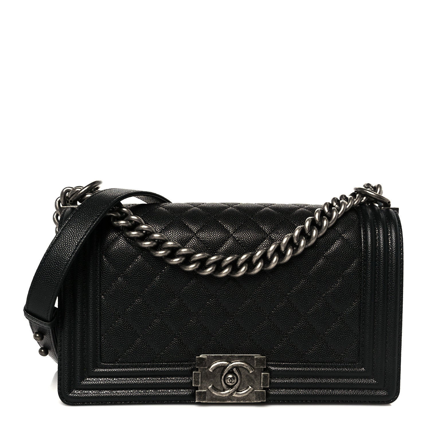 Chanel Caviar Quilted Medium Boy Flap Black