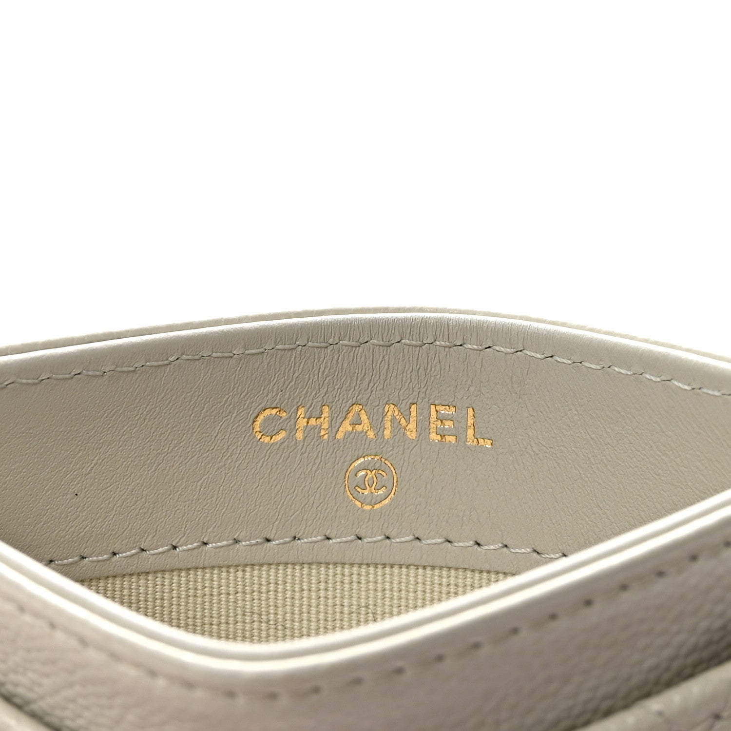 Caviar Quilted Card Holder White