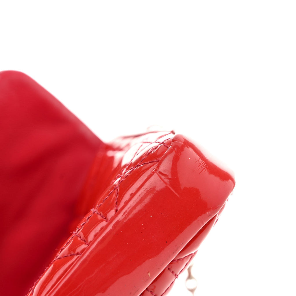 Christian Dior Patent Cannage New Lock Pouch Red