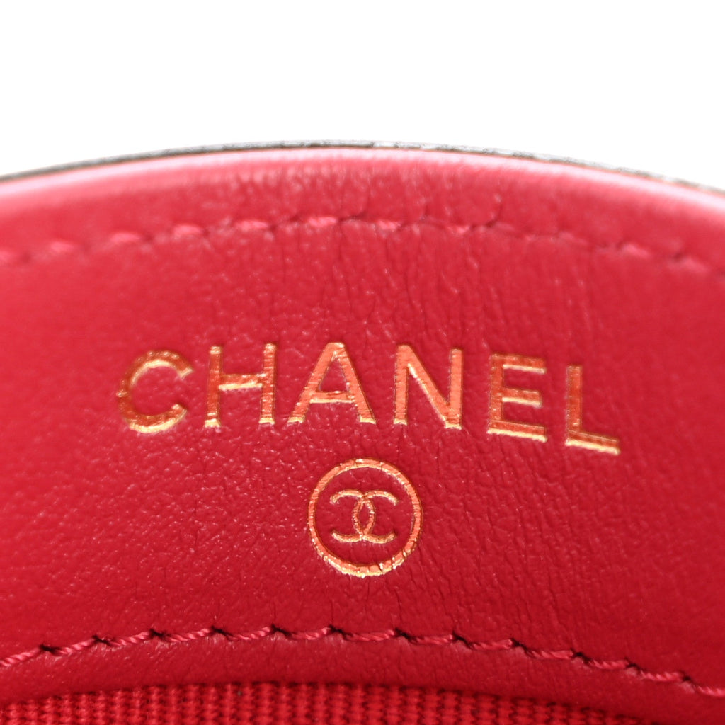 Lambskin Quilted Chanel 19 Card Holder Black