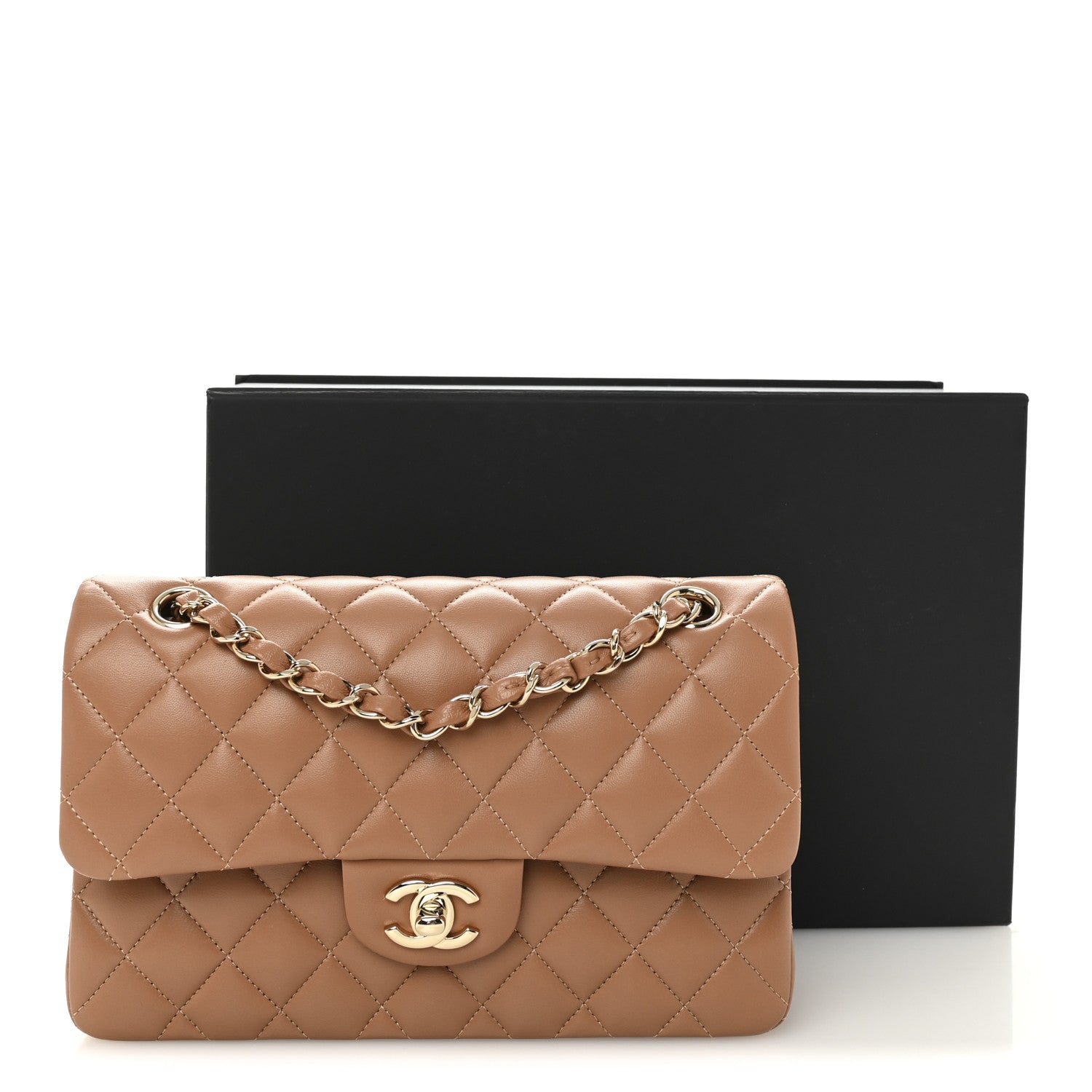 Chanel Lambskin Quilted Small Double Flap Brown