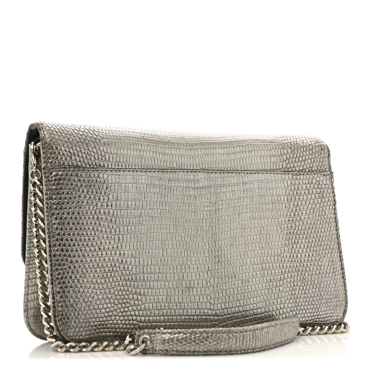 Christian Dior Metallic Lizard Miss Dior Promenade Pouch Gunmetal