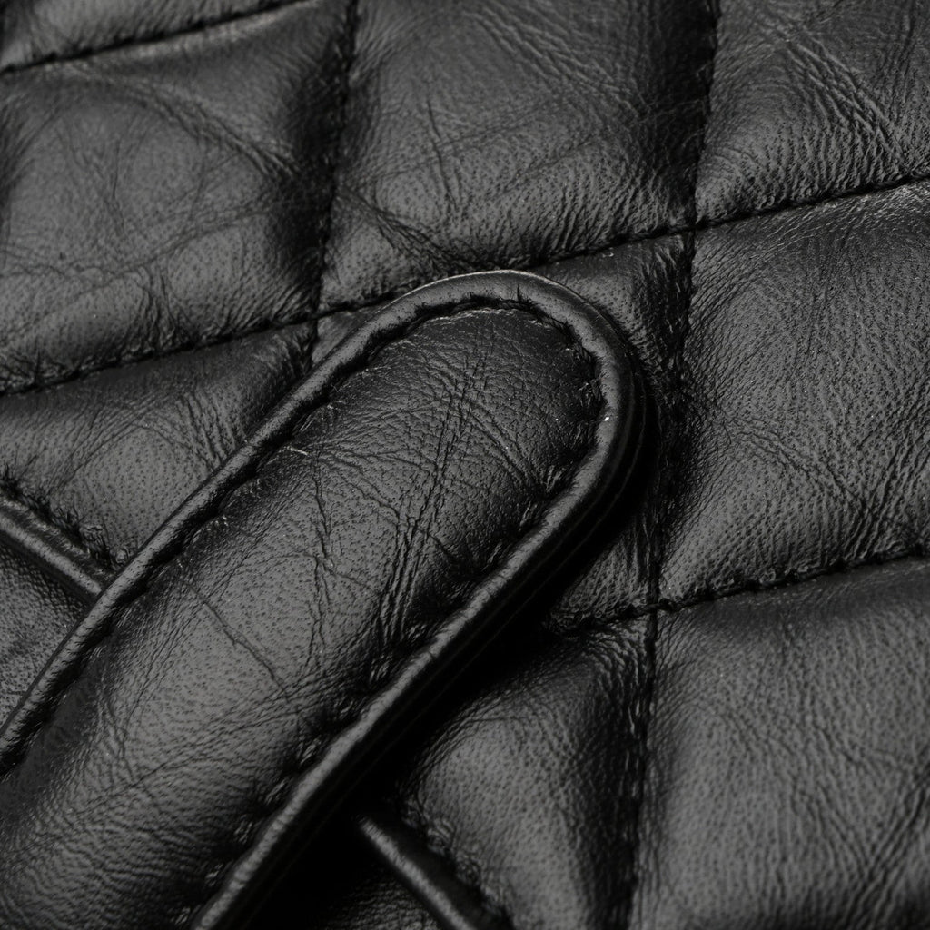 Chanel Aged Calfskin Quilted 2.55 Reissue Pouch With Chain Handle Black