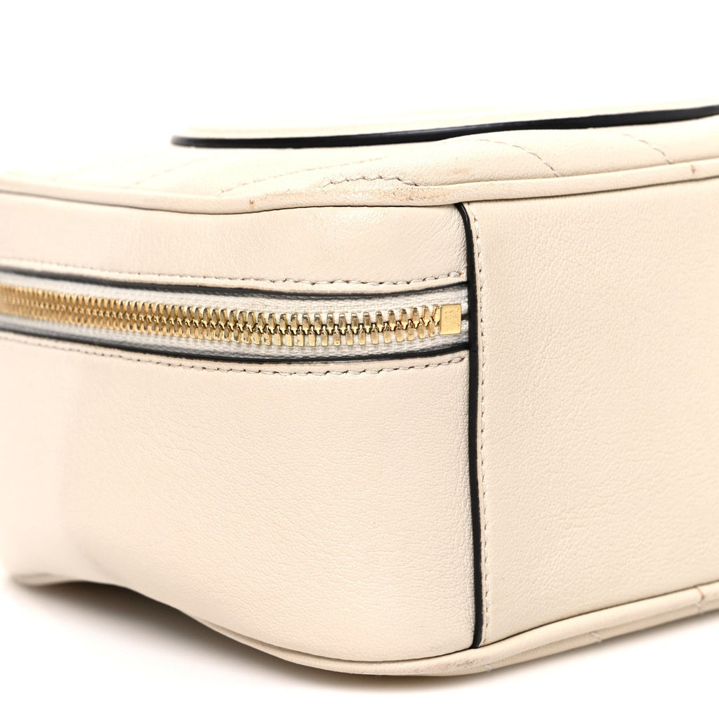 Gucci Sakai Be Green Calfskin Diagonal Stitched Blondie Top Handle Bag Mystic White