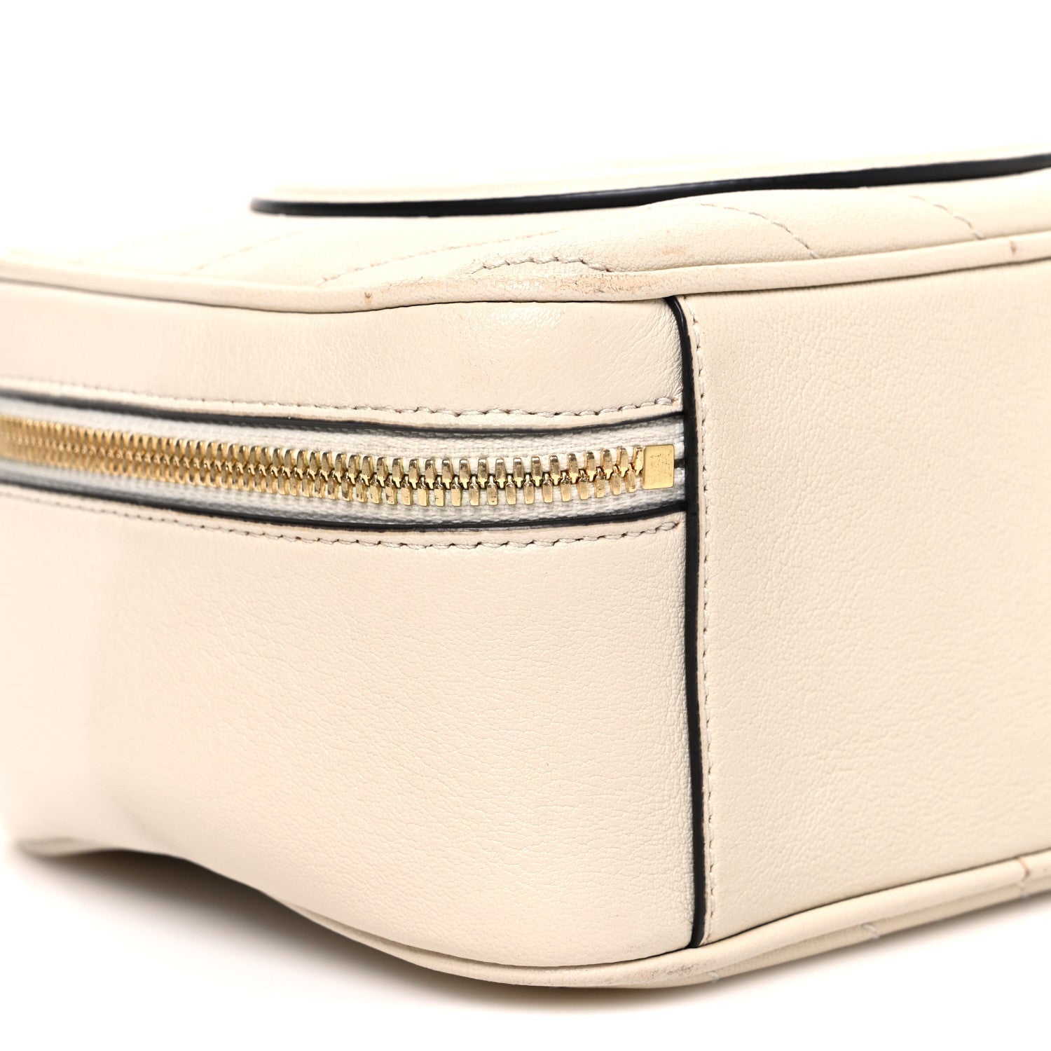 Gucci Sakai Be Green Calfskin Diagonal Stitched Blondie Top Handle Bag Mystic White