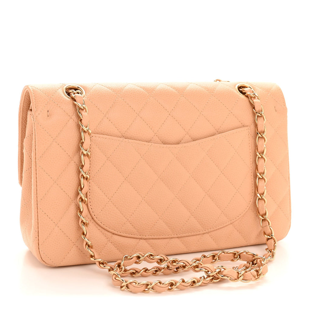 Chanel Caviar Quilted Medium Double Flap Beige Clair