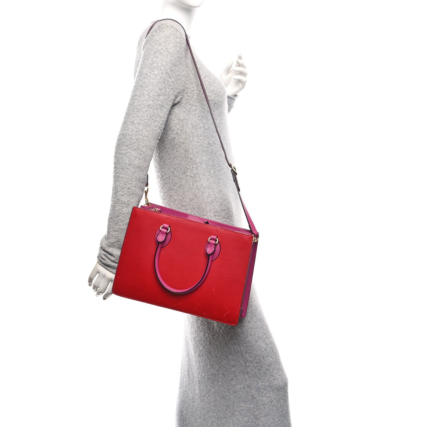 Gucci Calfskin Small Top Handle Bag Hibiscus Red New Rosette