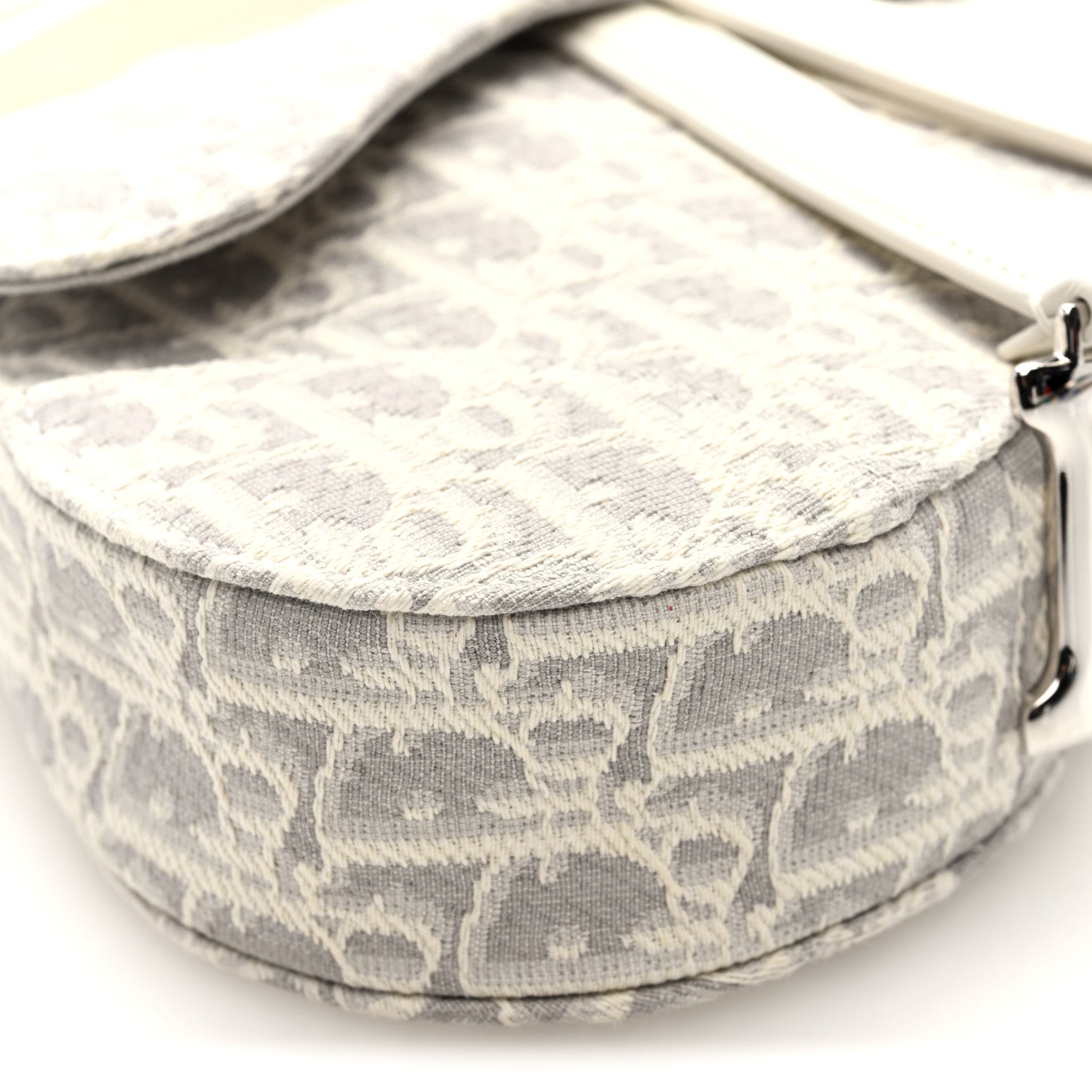 Christian Dior Oblique Mini Saddle Bag With Strap Latte Grey