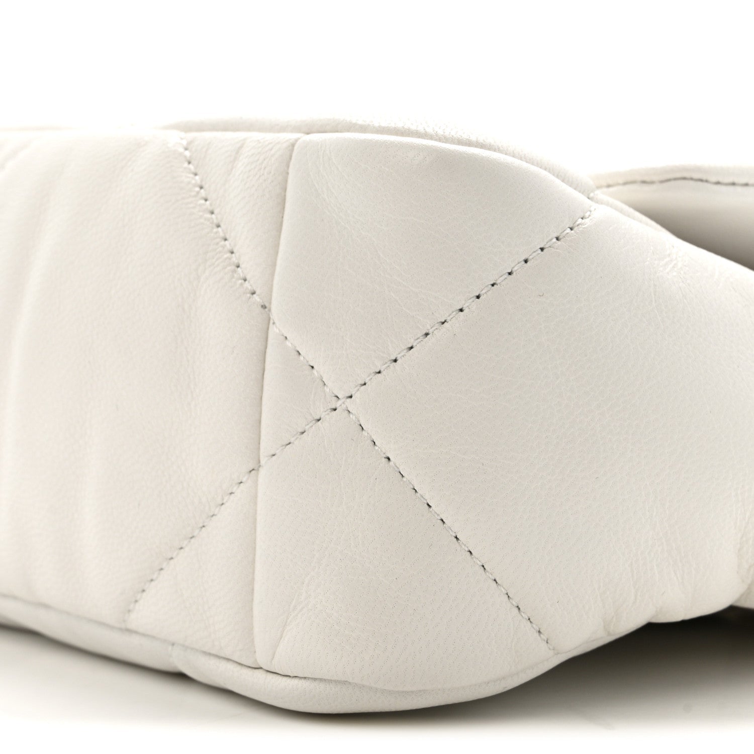 Chanel Goatskin Quilted Medium Chanel 19 Flap White