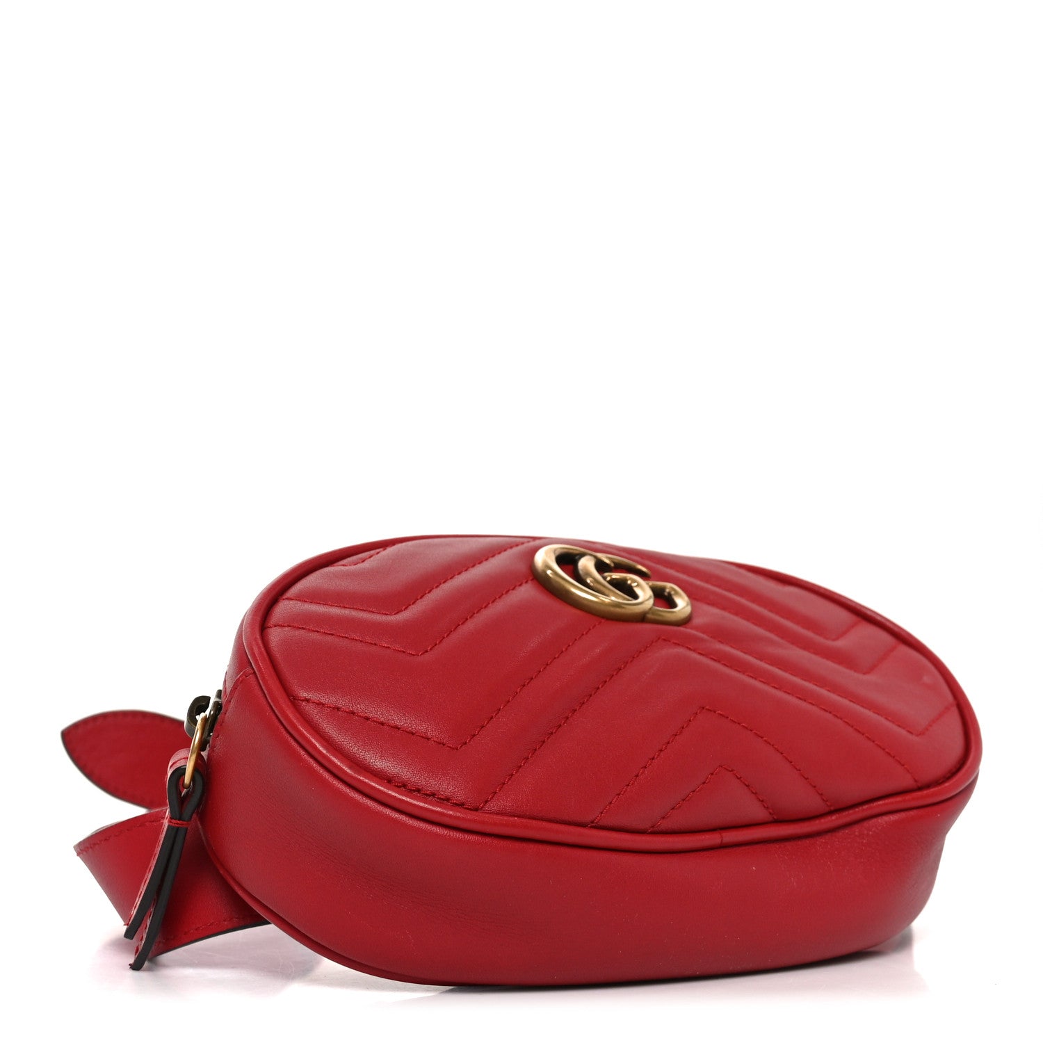 Gucci Calfskin Matelasse GG Marmont Belt Bag 105 42 Hibiscus Red