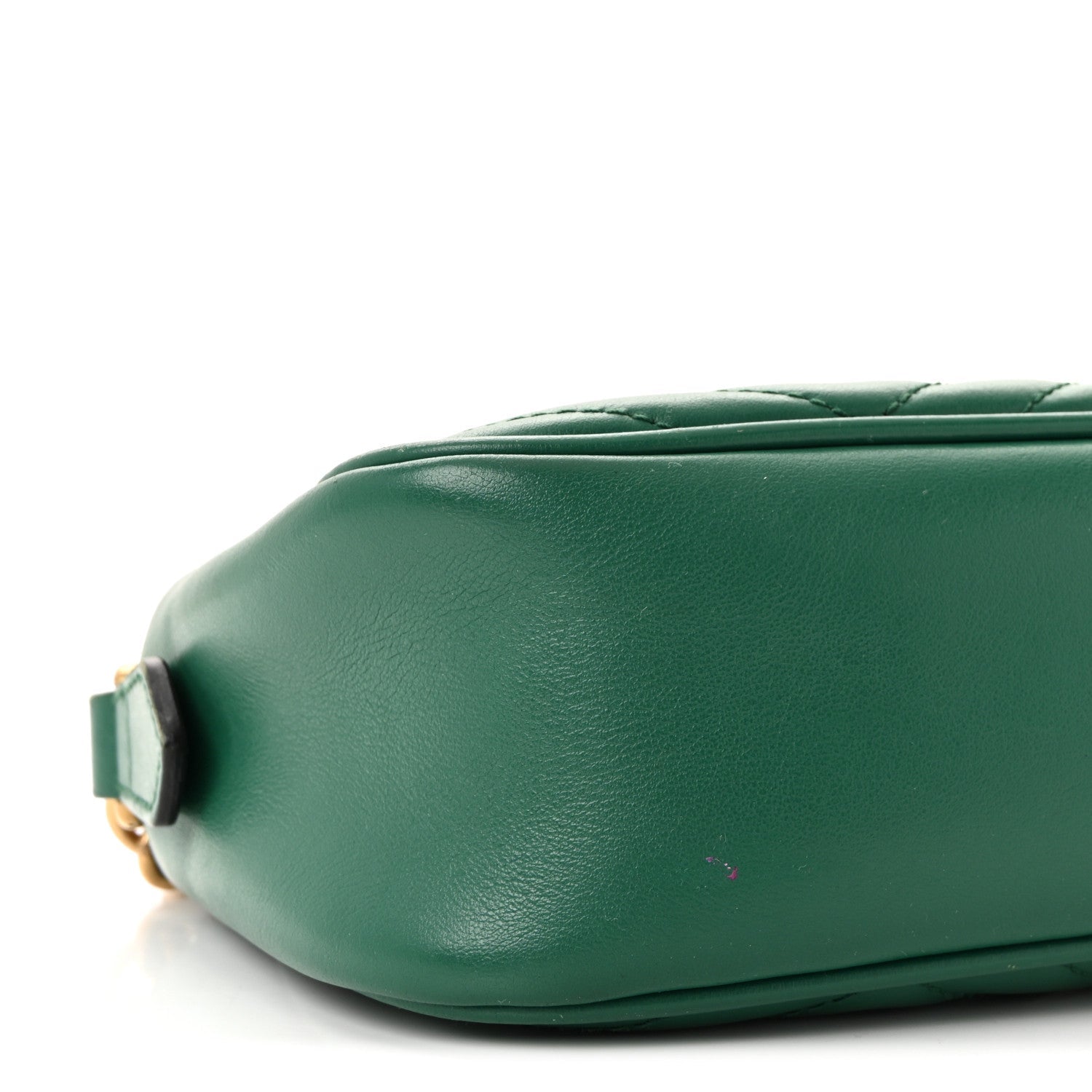 Gucci Calfskin Matelasse Small GG Marmont Chain Shoulder Bag Emerald Green