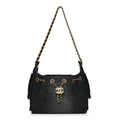Chanel Washed Denim Quilted Mini Chanel 25 Handbag Black