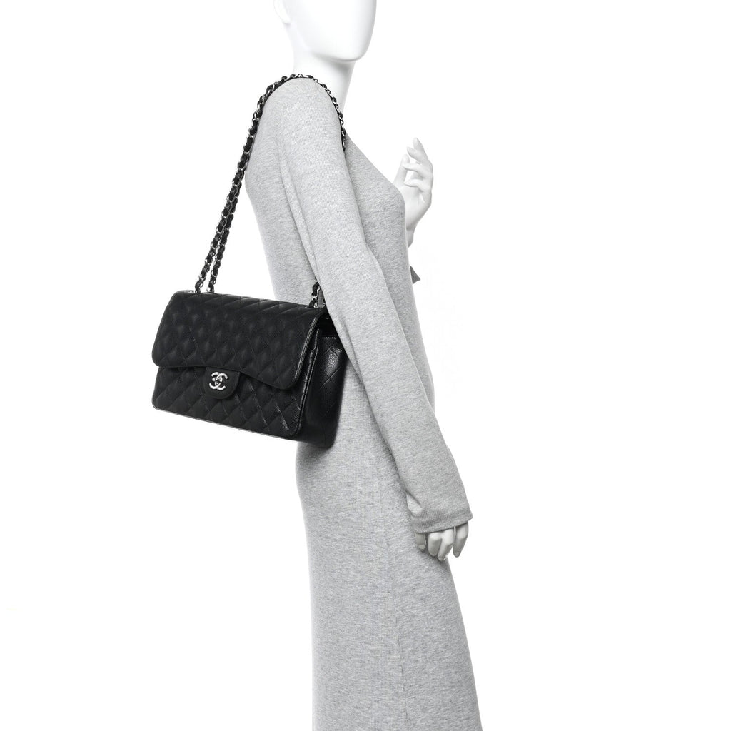 Chanel Caviar Quilted Jumbo Double Flap Black