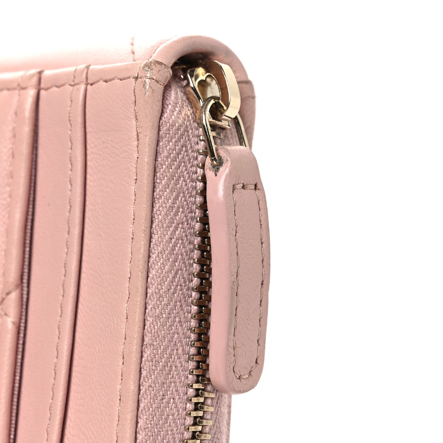 Lambskin Quilted Chanel 19 Vertical Zip Card Holder Wallet Light Pink