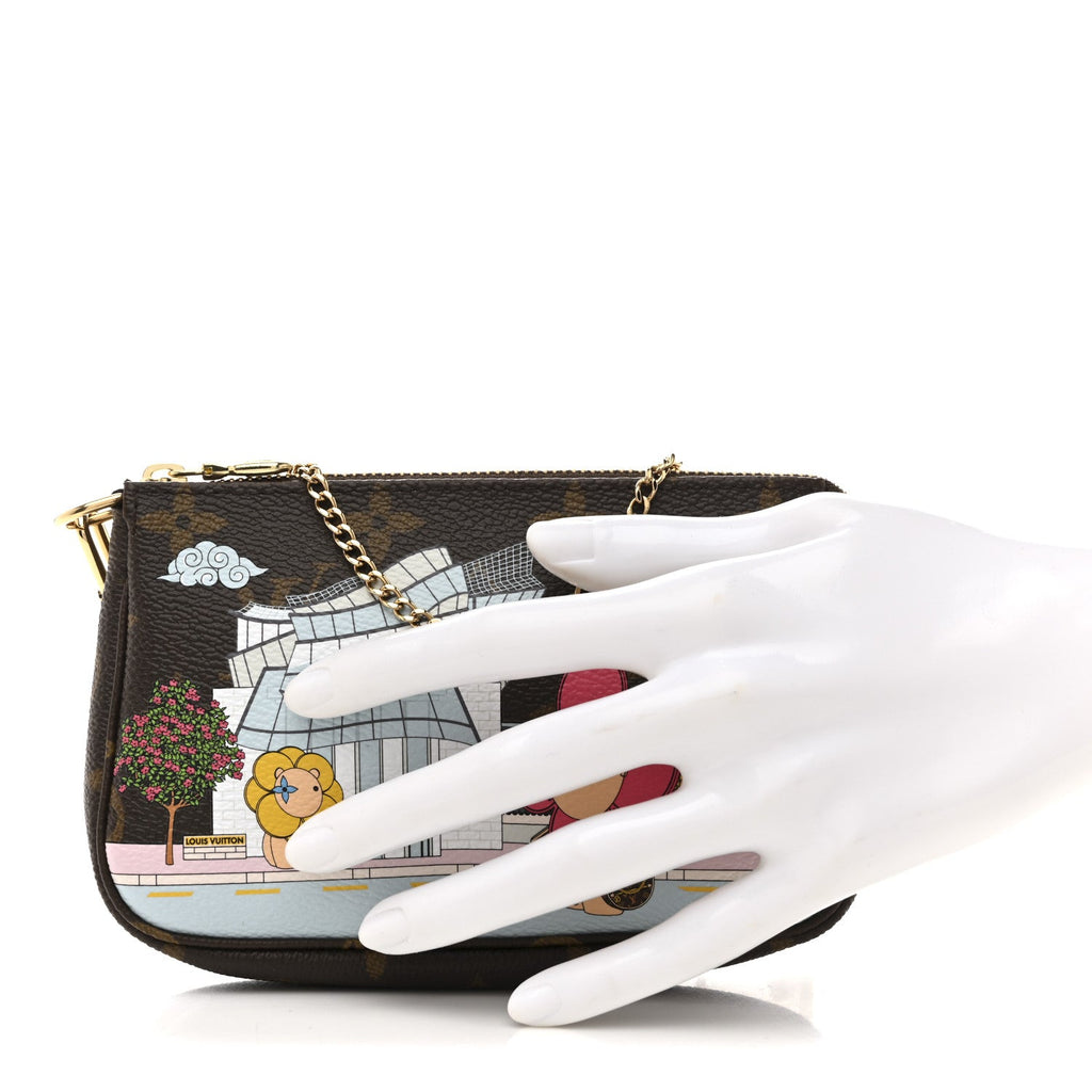 Louis Vuitton Monogram 2022 Christmas Animation Seoul Mini Pochette Accessories Fuchsia