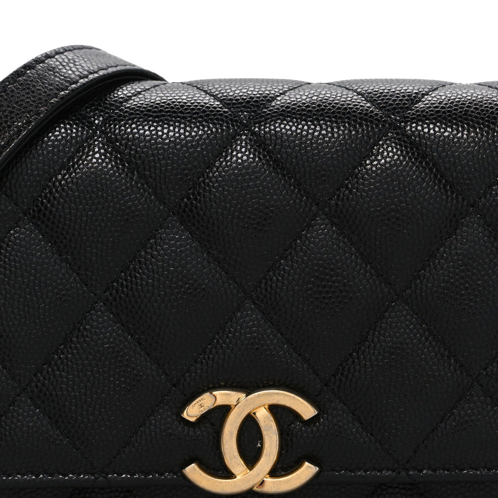 Chanel Caviar Quilted Mini Bracelet On Chain Wallet On Chain WOC Black