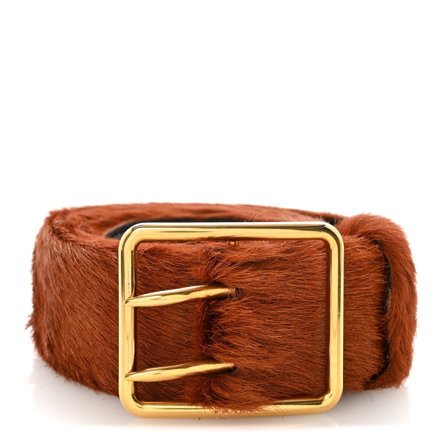 Prada Cavallino Calf Hair Belt 75 30 Cognac