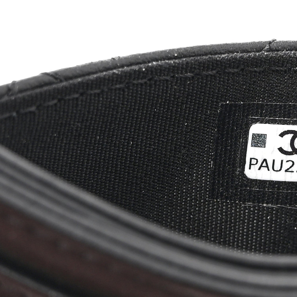 Calfskin Quilted Card Holder So Black
